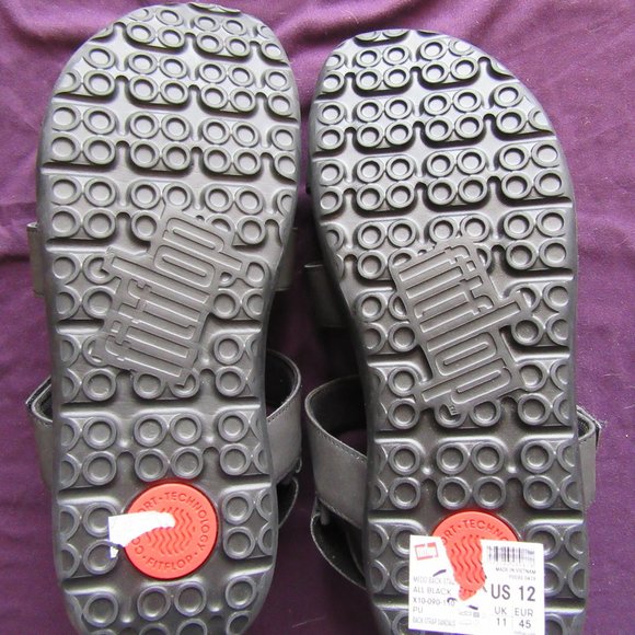 Mens Fitflop Back Strap Sandals Sz 12 New